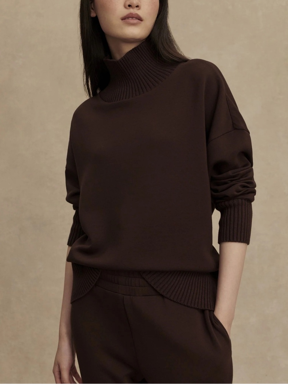Anthropologie Varley Barker High Neck Sweatshirt